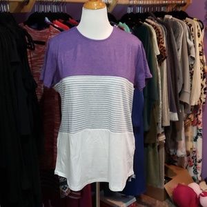 Purple Striped Tshirt Top XL